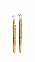 Gold fiber tip tweezers
